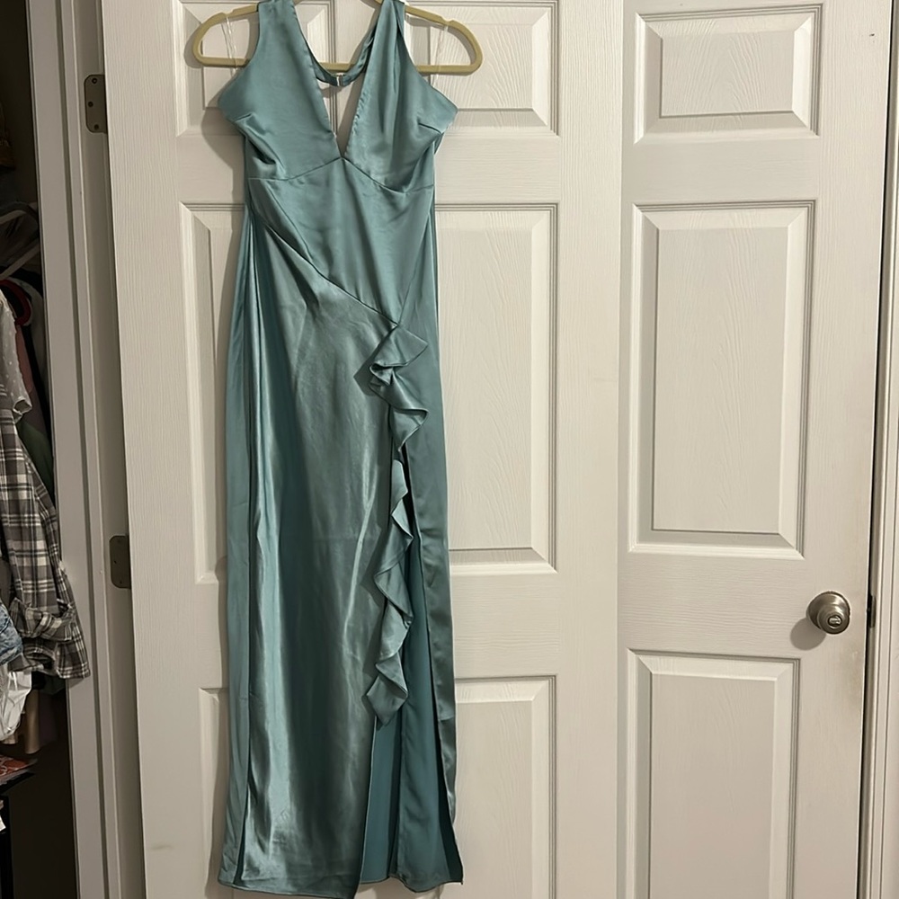 Oh Polly teal long dress